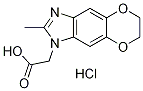 (2-Methyl-6,7-dihydro-5,8-dioxa-1,3-diaza-cyclopenta[b]naphthalen-1-yl)-acetic acid hydrochloride Struktur