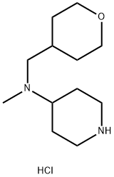 N-Methyl-N-(tetrahydro-2H-pyran-4-ylmethyl)-4-piperidinamine dihydrochloride Struktur