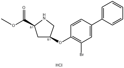 Methyl (2S,4S)-4-[(3-bromo[1,1'-biphenyl]-4-yl)-oxy]-2-pyrrolidinecarboxylate hydrochloride Struktur