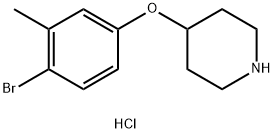 4-(4-Bromo-3-methylphenoxy)piperidinehydrochloride Struktur