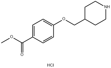 Methyl 4-(4-piperidinylmethoxy)benzoatehydrochloride Struktur