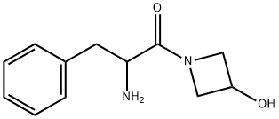 2-Amino-1-(3-hydroxy-1-azetidinyl)-3-phenyl-1-propanone Struktur