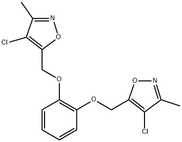 5,5'-[1,2-Phenylenebis(oxymethylene)]-bis(4-chloro-3-methylisoxazole) Struktur