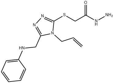 2-{[4-Allyl-5-(anilinomethyl)-4H-1,2,4-triazol-3-yl]thio}acetohydrazide Struktur