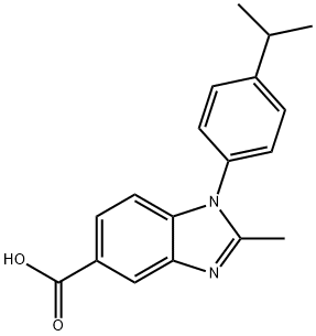 1-(4-isopropylphenyl)-2-methyl-1H-benzimidazole-5-carboxylic acid Struktur