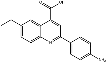 2-(4-aminophenyl)-6-ethylquinoline-4-carboxylic acid Struktur