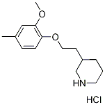 3-[2-(2-Methoxy-4-methylphenoxy)ethyl]piperidinehydrochloride Struktur