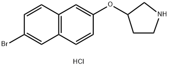 3-[(6-Bromo-2-naphthyl)oxy]pyrrolidinehydrochloride Struktur