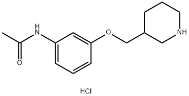 N-[3-(3-Piperidinylmethoxy)phenyl]acetamidehydrochloride Struktur