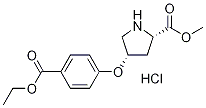 Methyl (2S,4S)-4-[4-(ethoxycarbonyl)phenoxy]-2-pyrrolidinecarboxylate hydrochloride Struktur