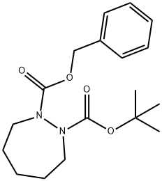 1-Benzyl 2-(tert-butyl) 1,2-diazepane-1,2-dicarboxylate Struktur