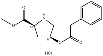 Methyl (2S,4S)-4-[(2-phenylacetyl)oxy]-2-pyrrolidinecarboxylate hydrochloride Struktur