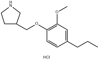 3-[(2-Methoxy-4-propylphenoxy)methyl]pyrrolidinehydrochloride Struktur