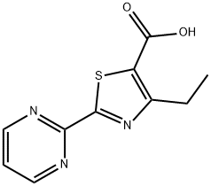 5-thiazolecarboxylic acid, 4-ethyl-2-(2-pyrimidinyl)- Struktur