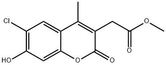 Methyl (6-chloro-7-hydroxy-4-methyl-2-oxo-2H-chromen-3-yl)acetate Struktur