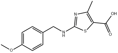 2-[(4-Methoxybenzyl)amino]-4-methyl-1,3-thiazole-5-carboxylic acid Struktur