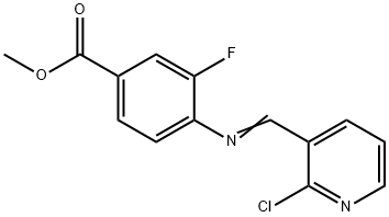 Methyl 4-[(E)-[(2-chloropyridin-3-yl)methylidene]-amino]-3-fluorobenzoate Struktur