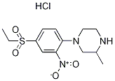 1-[(4(-Ethylsulphonyl)-2-nitrophenyl]-3-methylpiperazine hydrochloride Struktur