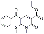 Ethyl 5-benzoyl-1,2-dihydro-1-methyl-6-(methylthio)-2-oxopyridine-3-carboxylic acid Struktur