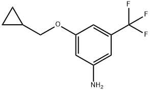 3-(Cyclopropylmethoxy)-5-(trifluoromethyl)benzenamine Struktur