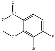 3-Bromo-4-fluoro-2-methoxynitrobenzene, 2-Bromo-1-fluoro-3-methoxy-4-nitrobenzene Struktur