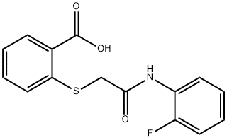 2-{[2-(2-Fluoroanilino)-2-oxoethyl]sulphanyl}benzoic acid Struktur