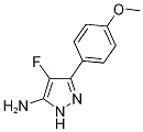 4-Fluoro-3-(4-methoxyphenyl)-1H-pyrazol-5-amine, 4-(5-Amino-4-fluoro-1H-pyrazol-3-yl)anisole Struktur