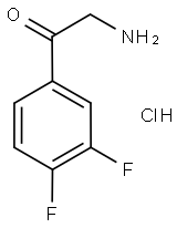 2-Amino-3',4'-difluoroacetophenone hydrochloride, 2-Amino-1-(3,4-difluorophenyl)ethan-1-one hydrochloride Struktur