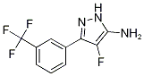 4-Fluoro-3-[3-trifluoromethyl)phenyl]-1H-pyrazol-5-amine, 3-(5-Amino-4-fluoro-1H-pyrazol-3-yl)benzotrifluoride Struktur