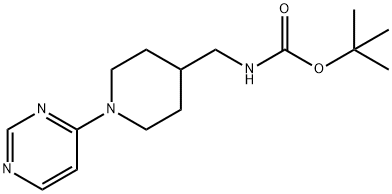 tert-Butyl N-{[1-(pyrimidin-4-yl)piperidin-4-yl]methyl}carbamate Struktur