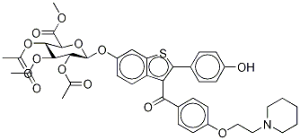 Methyl Raloxifene-d4 6-(2,3,4-Tri-O-acetyl-β-D-glycopyranuronate) Struktur