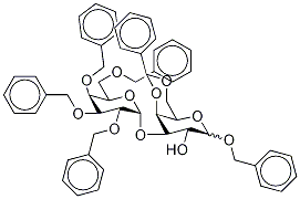 Benzyl 4,6-O-Benzylidene-3-O-(2,3,4,6-tetra-O-benzyl-α-D-Galactopyranosyl)-D-galactopyranoside Struktur