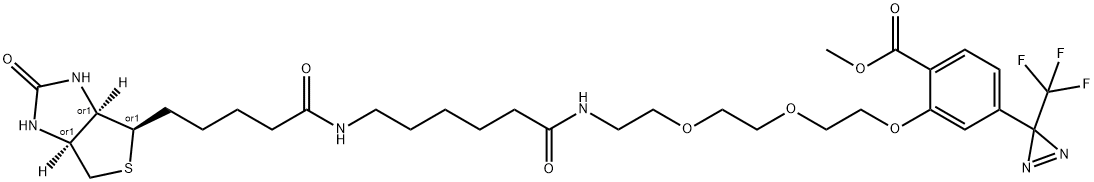 2-[2-[2-[2-[6-(Biotinylaminohexanoyl]aminoethoxy]ethoxy]ethoxy]-4-[3-(trifluoromethyl)-3H-diazirin-3-yl]benzoic Acid, Methyl Ester Struktur