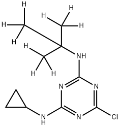 2-(tert-Butylamino)-4-chloro-6-cyclopropylamino-1,3,5-triazine-d9 Struktur