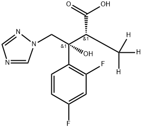 (αR,βR)-β-(2,4-Difluorophenyl)-β-hydroxy-α-methyl-1H-1,2,4-triazole-1-butanoic Acid-d3 Struktur