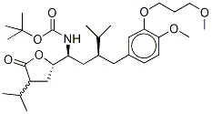 [(1S,3S)-3-[[4-Methoxy-3-(3-methoxypropoxy)phenyl]methyl]-4-methyl-1-[(2S)-tetrahydro-4-(1-methylethyl)-5-oxo-2-furanyl]pentyl]carbamic Acid 1,1-tert-Butyl Ester (Mixture of Diastereomers) Struktur