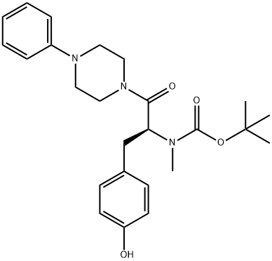 1-[(S)-N-tert-Boc-N-methyltyrosyl]-4-phenylpiperazine Struktur