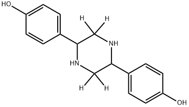 2,5-Bis(4-hydroxyphenyl)piperazine-d4 Dihydrochloride Struktur