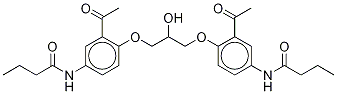 N,N'-[(2-Hydroxypropane-1,3-diyl)bis[oxy(3-acetyl-1,4-phenylene)]]dibutanaMide
(Acebutolol IMpurity) Struktur