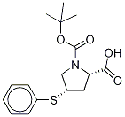 (2S,4S)-4-(Phenylthio)-1,2-pyrrolidinedicarboxylic-d5 Acid 1-(1,1-DiMethylethyl) Ester Struktur