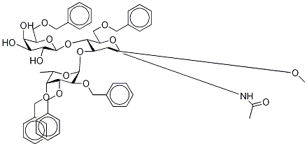 Methyl O-6-Deoxy-2,3,4-tris-O-(phenylMethyl)-α-L-galactopyranosyl-(1→3)-O-[6-O-(phenylMethyl)-β- Struktur