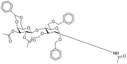 Benzyl 2-(AcetaMido)-2-deoxy-6-O-benzyl-3-O-2-propen-1-yl-4-O-[2,3-di-O-acetyl-4,6-O-benzyldiene-β-D-galactopyranosyl]-α-D-glucopyranoside Struktur