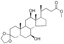 Methyl 3,3-Ethylenedioxy-7α,12α-dihydroxy-5α-cholanoate Struktur