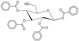 1,2,3,4-Tetra-O-benzoyl-D-glucopyranose Struktur