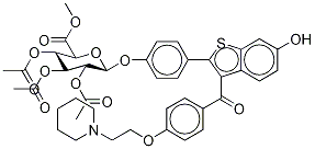 Methyl Raloxifene-d4 4'-(2,3,4-Tri-O-acetyl-β-D-glycopyranuronate) Struktur