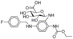 1-Deoxy-1-[[2-[(ethoxycarbonyl)aMino]-5-[[(4-fluorophenyl)Methyl]aMino]pheny-d4l]aMino] β-D-Glucopyranuronic Acid Struktur