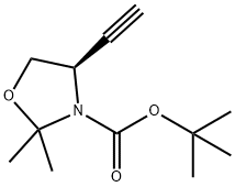 (R)-2,2-Dimethyl-3-(N-Boc)-4-ethynyl-oxazolidine Struktur