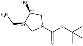 cis-1-Boc-3-hydroxy-4-aMinoMethylpyrrolidine Struktur