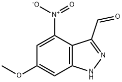 6-METHOXY-4-NITRO 3-1H-INDAZOLE CARBOXALDEHYDE Struktur