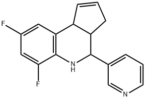 (3aR,9bS)-6,8-difluoro-4-(pyridin-3-yl)-3a,4,5,9b-tetrahydro-3H-cyclopenta[c]quinoline Struktur